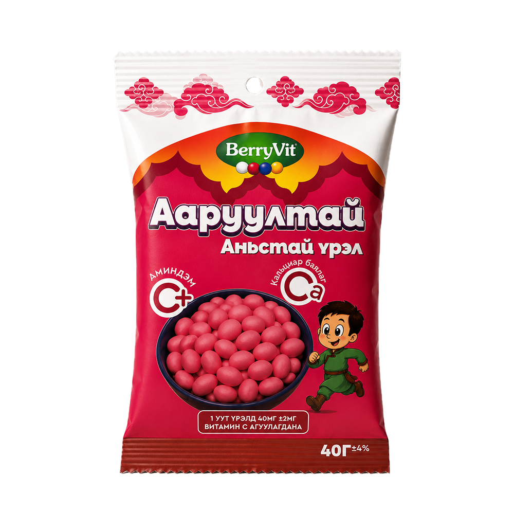 BerryVit Dried curd dragee with Cowberry